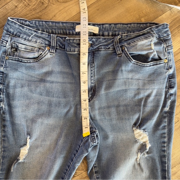 Kancan distressed cropped raw hem jeans size 2XL - Picture 4 of 10